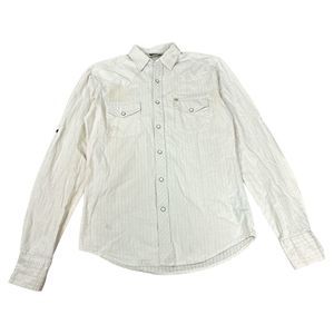 Salt Valley Western Pearl Snap Shirt Cotton Cowboy Rodeo Long Sleeve Mens XS